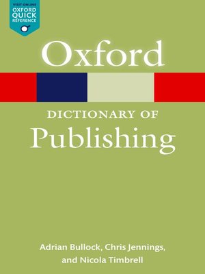 cover image of A Dictionary of Publishing